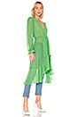 view 2 of 3 Ruffle Duster With Peasant Sleeves in Green