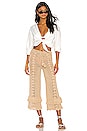 view 4 of 4 Crochet High Waist Culotte in Beige