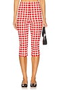 view 1 of 6 Lizzie Capri in Red Gingham Print
