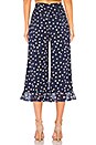 view 3 of 4 High Waist Pant With Ruffle in Navy Polka Dot