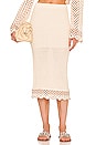 view 1 of 4 Lanita Crochet Midi Skirt in Ivory & Nude