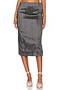 view 1 of 4 Delfina Midi Skirt in Charcoal
