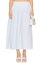 view 1 of 6 Brigette Midi Skirt in Light Blue Gingham