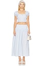 view 5 of 6 Brigette Midi Skirt in Light Blue Gingham