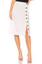 view 1 of 4 Button Up Midi Skirt in White