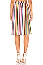 view 3 of 4 Button Up Midi Skirt in Rainbow Stripe