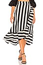 view 1 of 4 Hi Low Ruffle Skirt in Black & White