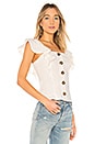 view 2 of 4 Button Up Ruffle Tank in White