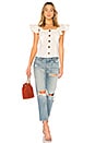 view 4 of 4 Button Up Ruffle Tank in White