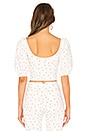 view 3 of 4 Polka Dot Button Up Top in Tan & White