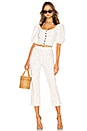 view 4 of 4 Polka Dot Button Up Top in Tan & White