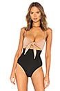 view 2 of 5 BODY AVEC LIEN À NOUER TIE FRONT in Tan & Black