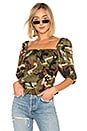 view 1 of 4 Shirred Top in Camo
