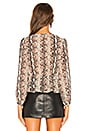 view 3 of 4 BLUSA PINCHED SHOULDER in Tan Snake