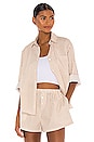 view 1 of 4 CHEMISE OVERSIZED in Ivory & Brown Stripe