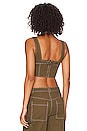 view 3 of 4 Nia Corset Crop Top in Olive Green