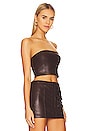 view 2 of 4 Germano Faux Leather Tube Top in Dark Chocolate