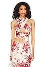 view 1 of 4 Top 532 in Red & Cream Floral