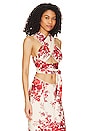 view 2 of 4 Top 532 in Red & Cream Floral