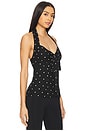 view 2 of 4 Romi Halter Top in Black And Cream Dot