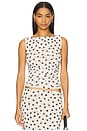 view 1 of 4 Carla Top in Cream And Black Dot