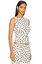 view 2 of 4 Carla Top in Cream And Black Dot