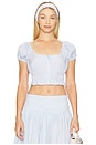 view 1 of 5 Brigette Top in Light Blue Gingham