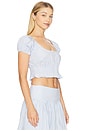 view 2 of 5 Brigette Top in Light Blue Gingham