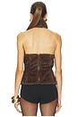view 3 of 4 Maria Faux Fur Turtleneck Top in Chocolate Brown