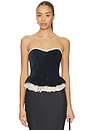 view 1 of 4 Lauretta Corset Top in Black And Champagne