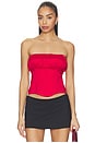view 1 of 4 Audrey Corset Top in Dark Red