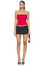 view 4 of 4 Audrey Corset Top in Dark Red