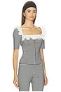 view 2 of 5 Gigi Top in Black And White Gingham