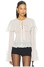 view 1 of 6 Elise Blouse in Cream & Black Dot