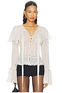 view 2 of 6 Elise Blouse in Cream & Black Dot