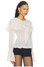 view 4 of 6 Elise Blouse in Cream & Black Dot