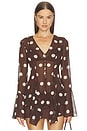 view 1 of 4 Kella Blouse in Dark Brown & Cream Dot