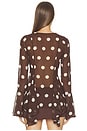 view 4 of 4 Kella Blouse in Dark Brown & Cream Dot
