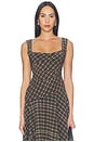 view 1 of 5 Velora Top in Moss Brown Plaid