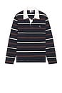 view 4 of 5 Le Pere Long Sleeve Rugger in Soulier Stripe