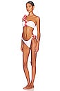view 3 of 4 Adele One Shoulder Bikini Set in White & Pink