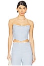 view 1 of 5 Birkin Pearl Corset Top in Cashmere Blue