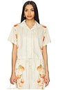 view 2 of 5 Ruby Short Sleeve Boxy Shirt in Placement Italian Oranges