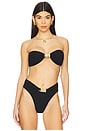 view 1 of 4 Kate Bandeau Hardware Bikini Top in Jet Black
