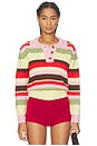 view 1 of 4 JERSEY TIPO POLO ALAIA in Pink Stripe