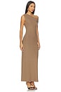 view 2 of 4 Lauren Ruched Asymmetrical Shoulder Dress in Walnut