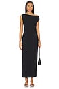 view 1 of 3 Lauren Ruched Asymmetrical Shoulder Dress in Black