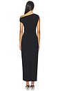 view 3 of 3 Lauren Ruched Asymmetrical Shoulder Dress in Black