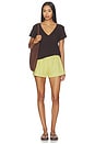 view 5 of 6 Yoshi Stripe Summer Short in Lemon & Chocolate Stripe
