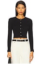 view 1 of 4 Pointelle Crop Cardigan in Black